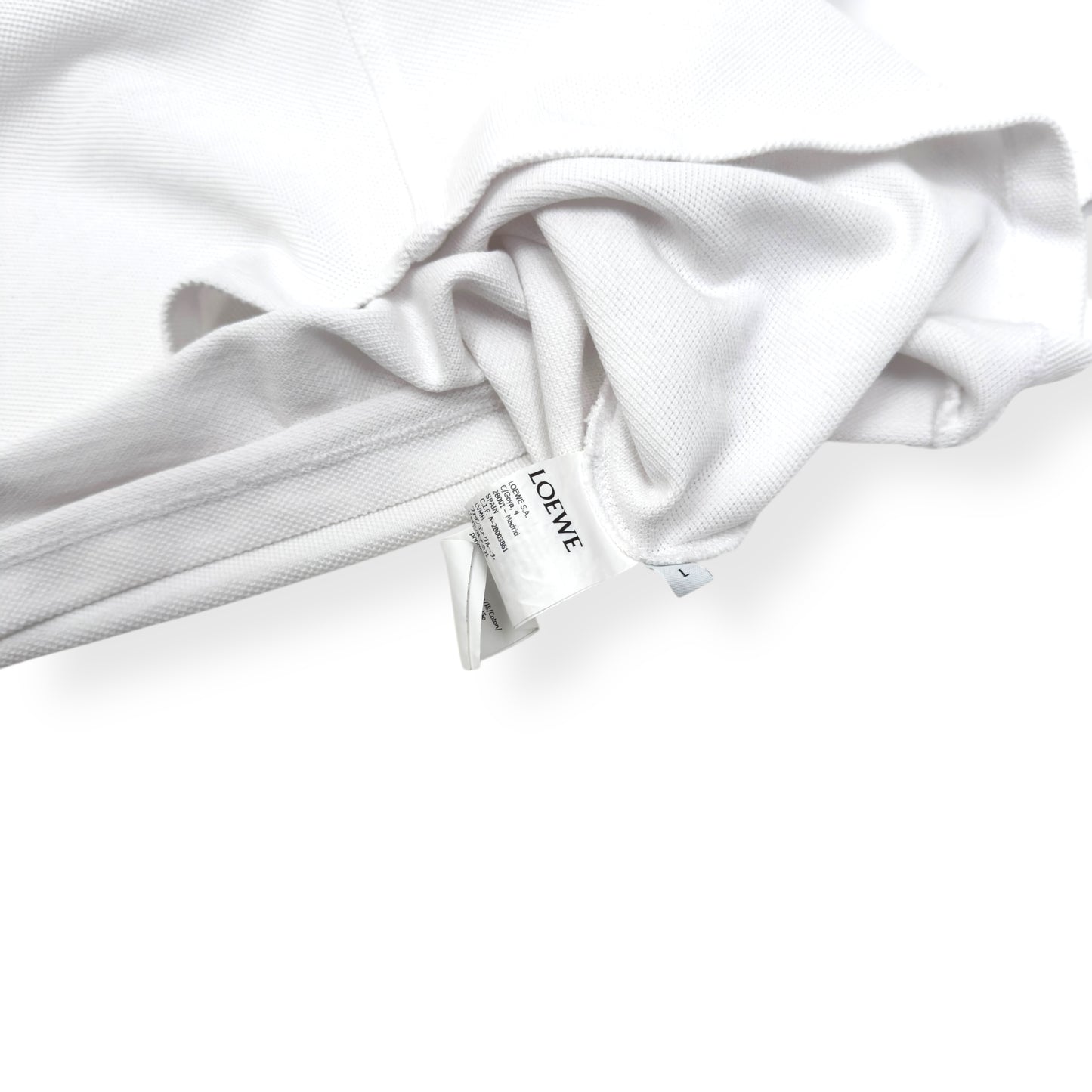 LOEWE LOGO-EMBROIDERED COTTON POLO SHIRT WHITE L
