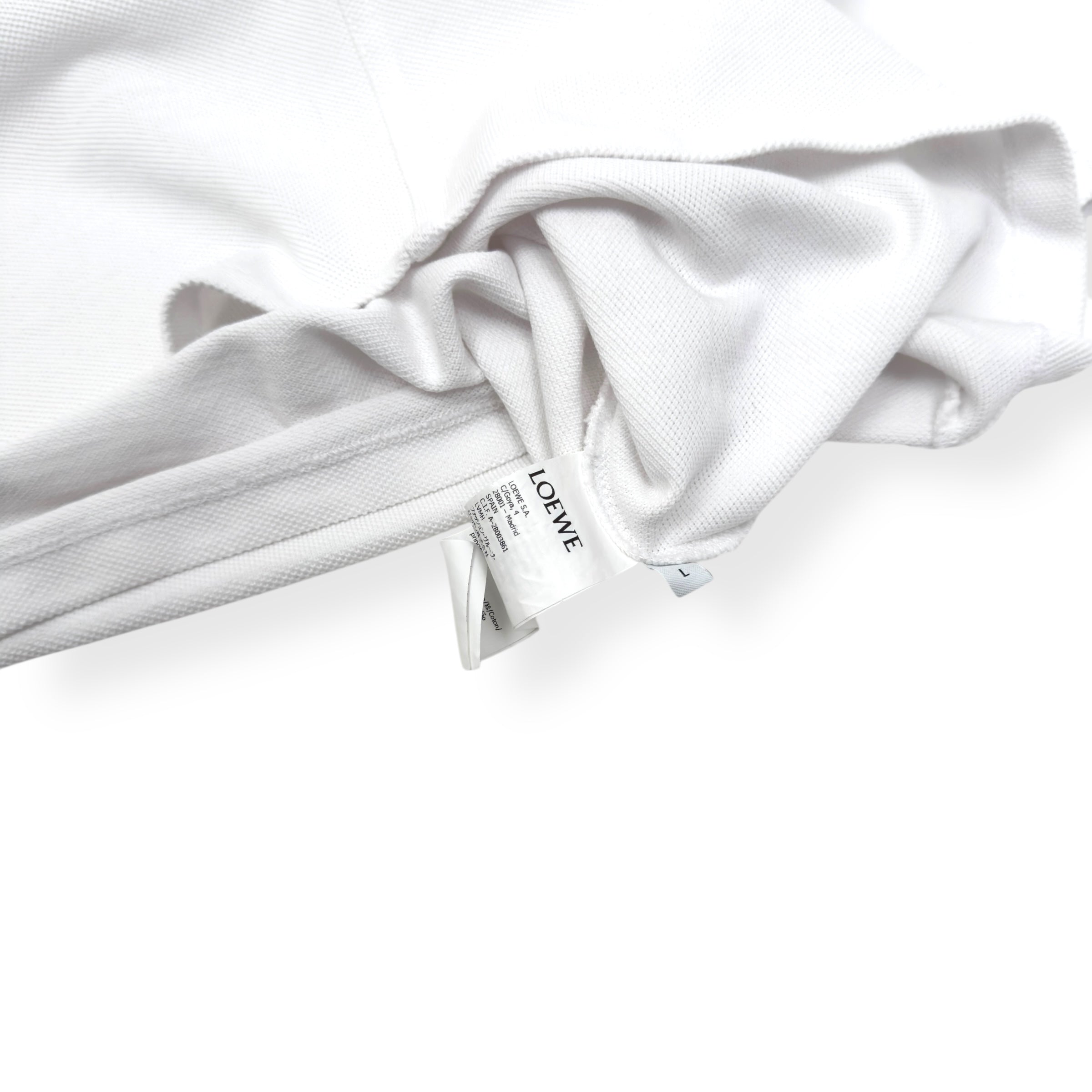 LOEWE LOGO-EMBROIDERED COTTON POLO SHIRT WHITE L