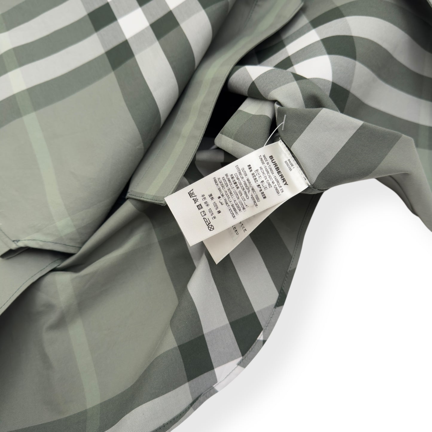 BURBERRY OVERSIZED TARTAN-CHECKERED SHORT SLEEVE SHIRT GREEN S