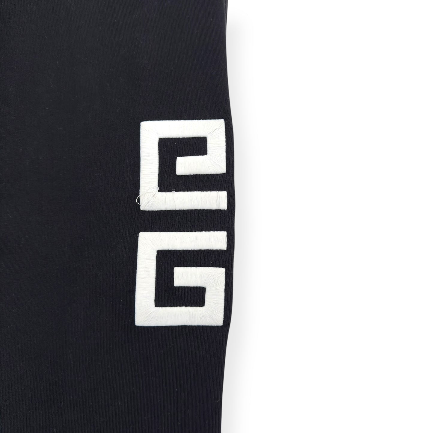 GIVENCHY 4G LOGO EMBROIDERED SWEAT PANTS BLACK / WHITE M