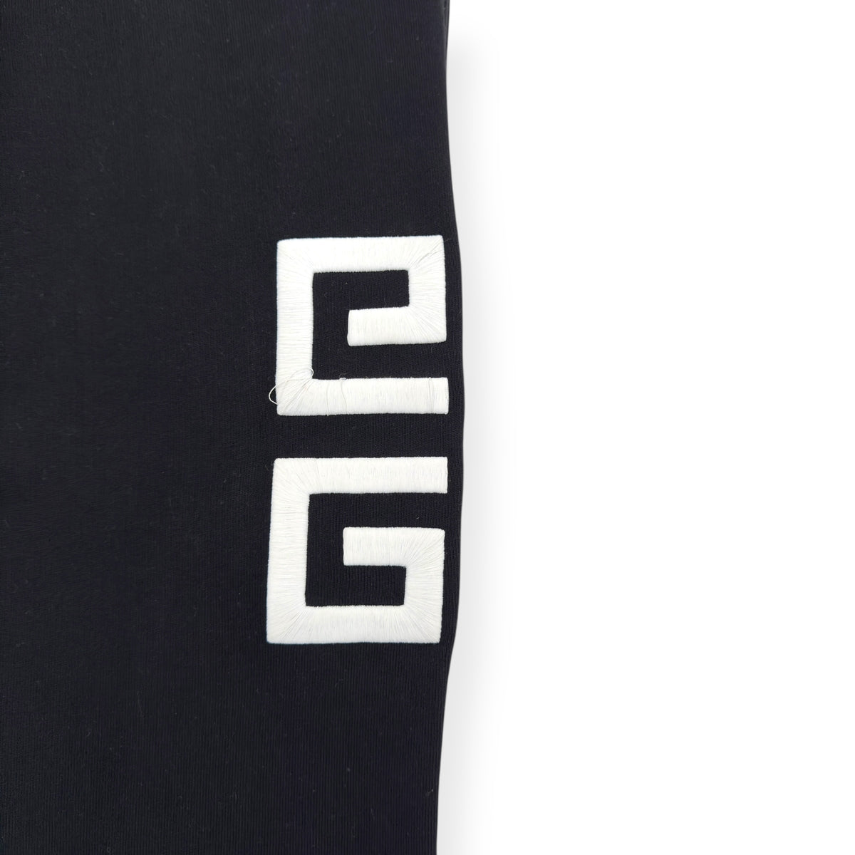 GIVENCHY 4G LOGO EMBROIDERED SWEAT PANTS BLACK / WHITE M