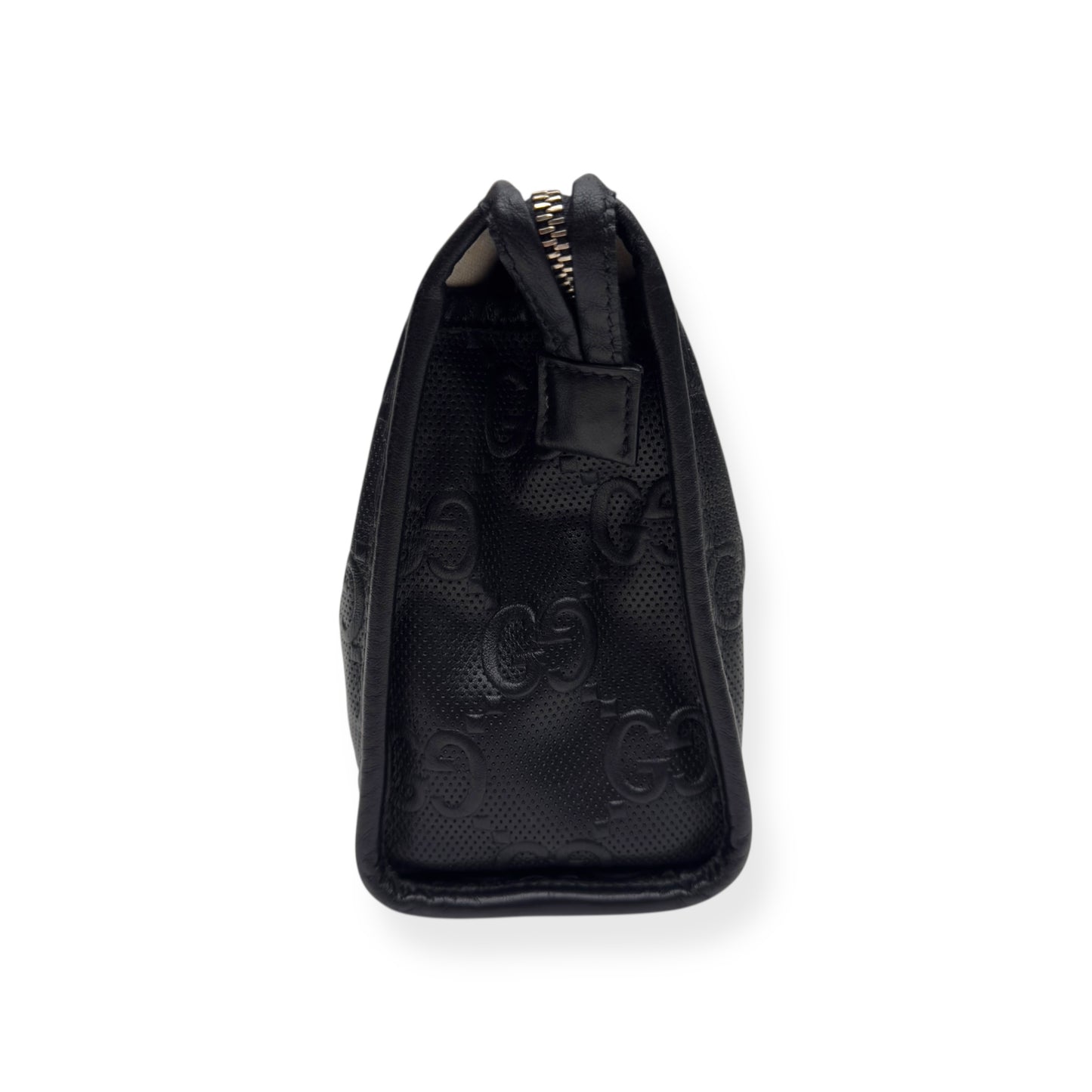 GUCCI GG EMBOSSED CLUTCH BAG BLACK S