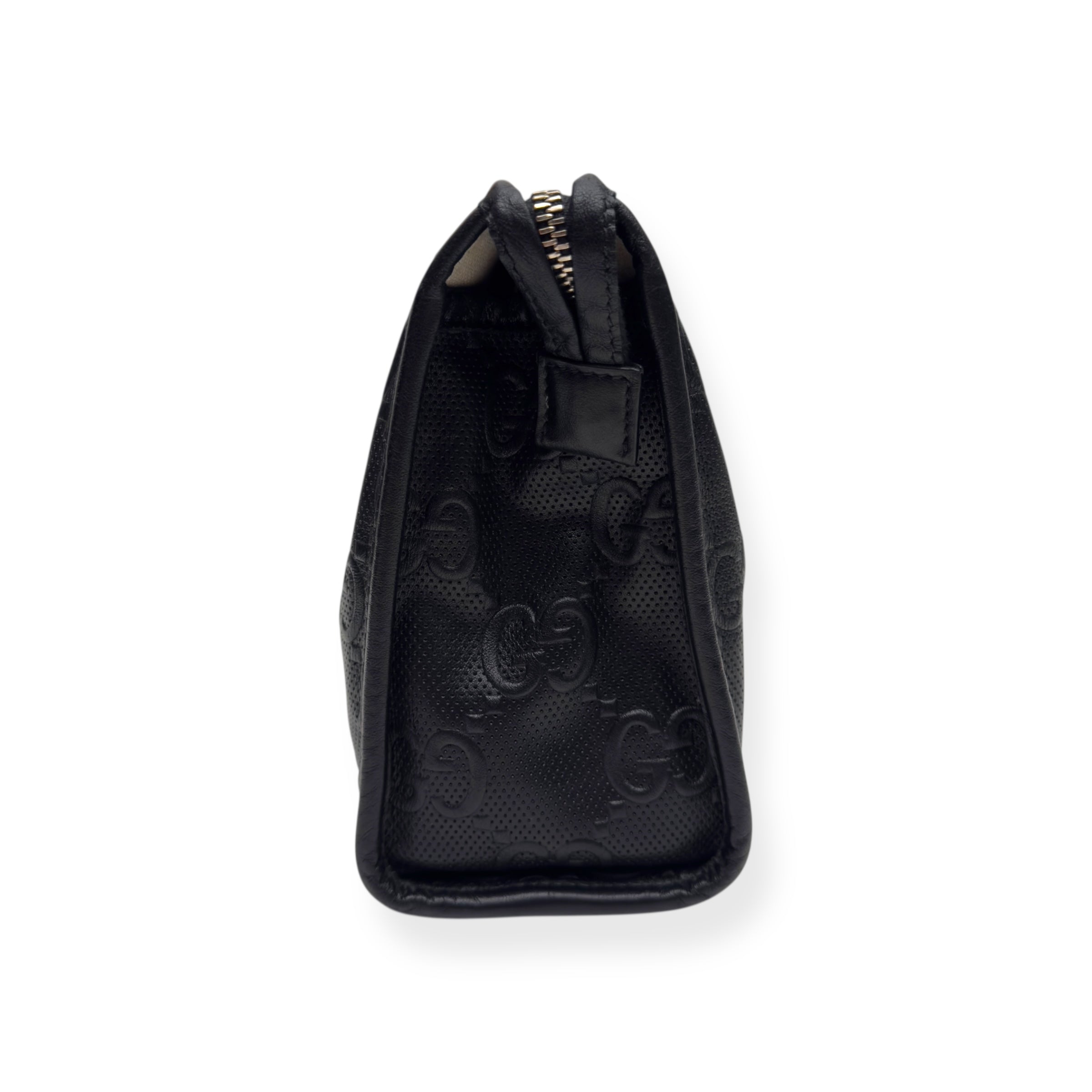 GUCCI GG EMBOSSED CLUTCH BAG BLACK S