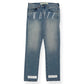 OFF-WHITE BLEACHED DENIM JEANS BLUE / WHITE W34”