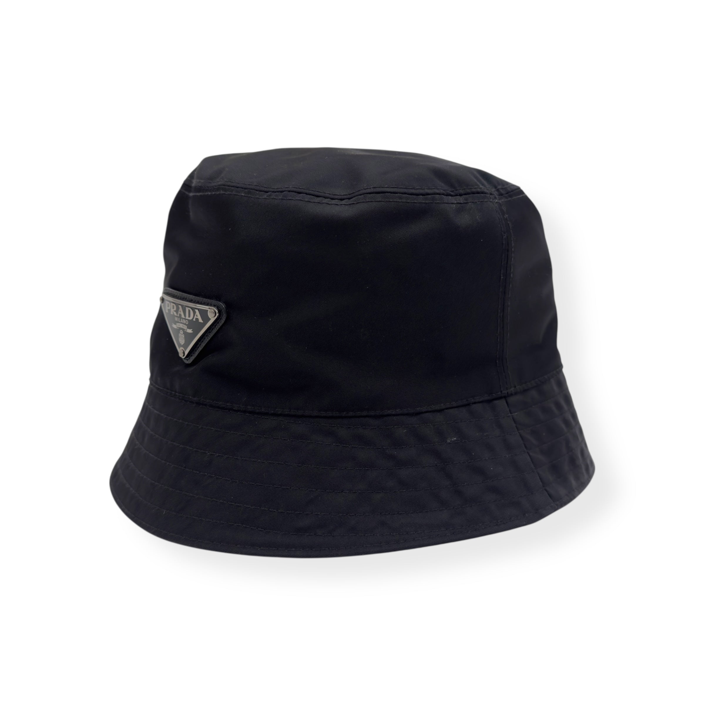 PRADA RE-NYLON BUCKET HAT BLACK M