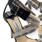 JIMMY CHOO ELAPHE PYTHON / PATENT LEATHER HEELS GREY / BLACK 36 / UK3