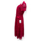 SELF-PORTRAIT BELTED CREPE-TRIMMED CORDED LACE MIDI DRESS PINK UK14