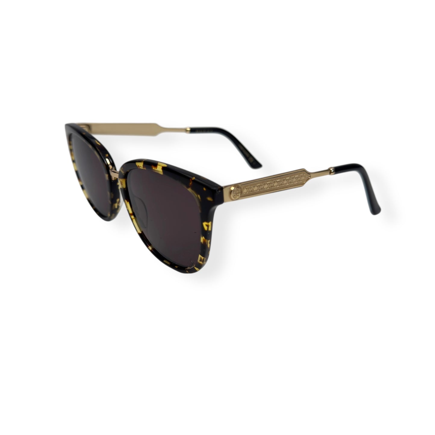 GUCCI SPOTTED TORTOISESHELL SUNGLASSES BROWN