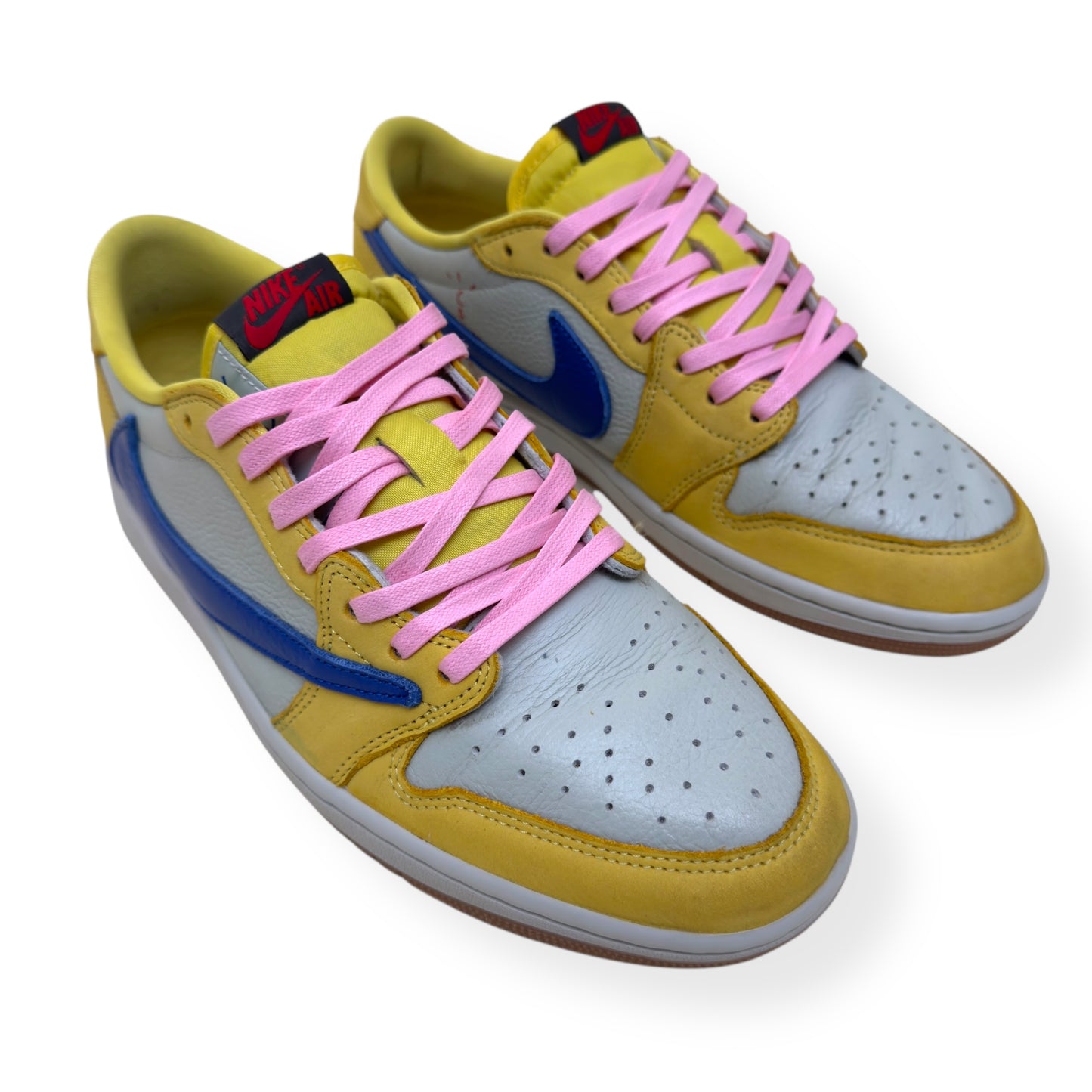 NIKE AIR JORDAN 1 X TRAVIS SCOTT LOW TOP SNEAKER CANARY UK9