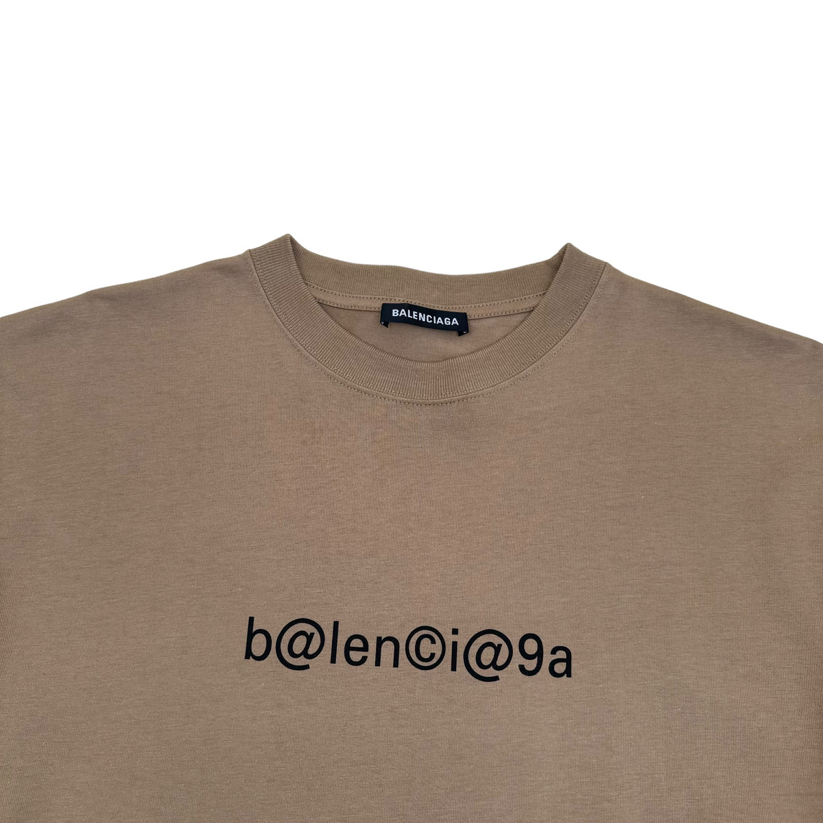BALENCIAGA OVERSIZED SYMBOLIC LOGO T-SHIRT TAN M