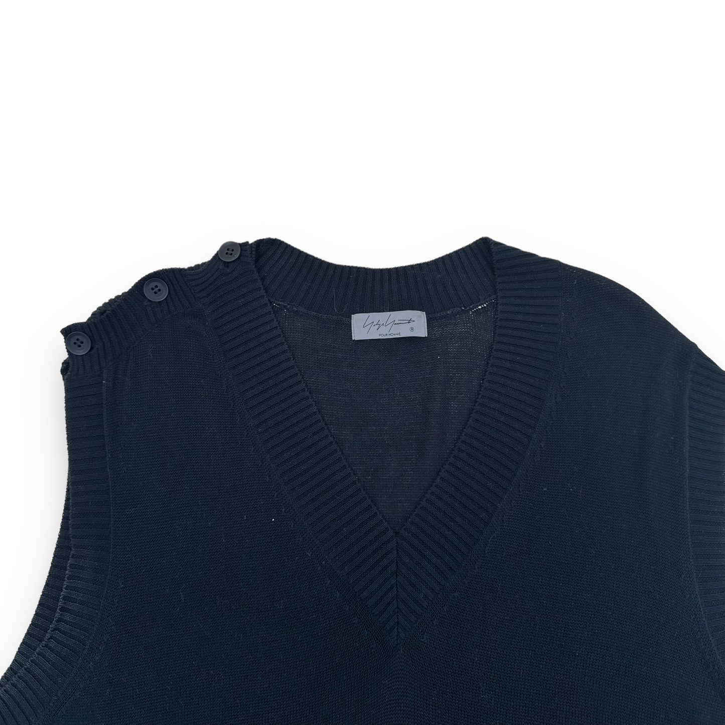 YOHJI YAMAMOTO POUR HOMME VEST SWEATER BLACK M