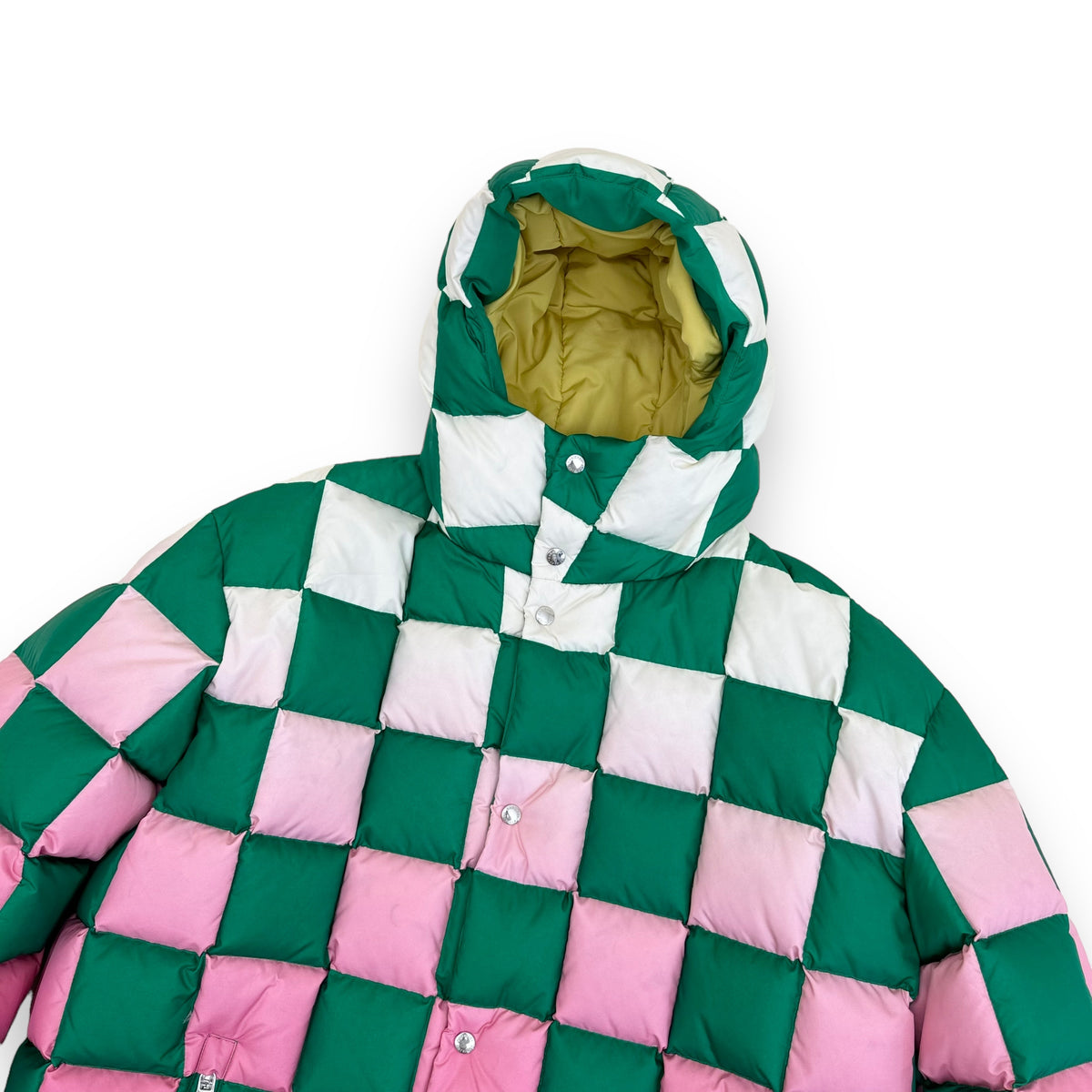 KHRISJOY PUFF KHRISMAN DAMIER SHADE DOWN PUFFER JACKET MULTICOLOURED L