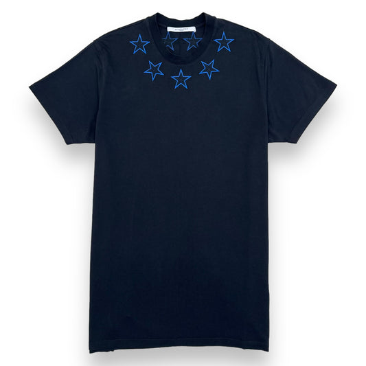GIVENCHY OVERSIZED STAR EMBROIDERED T-SHIRT BLACK / BLUE XS