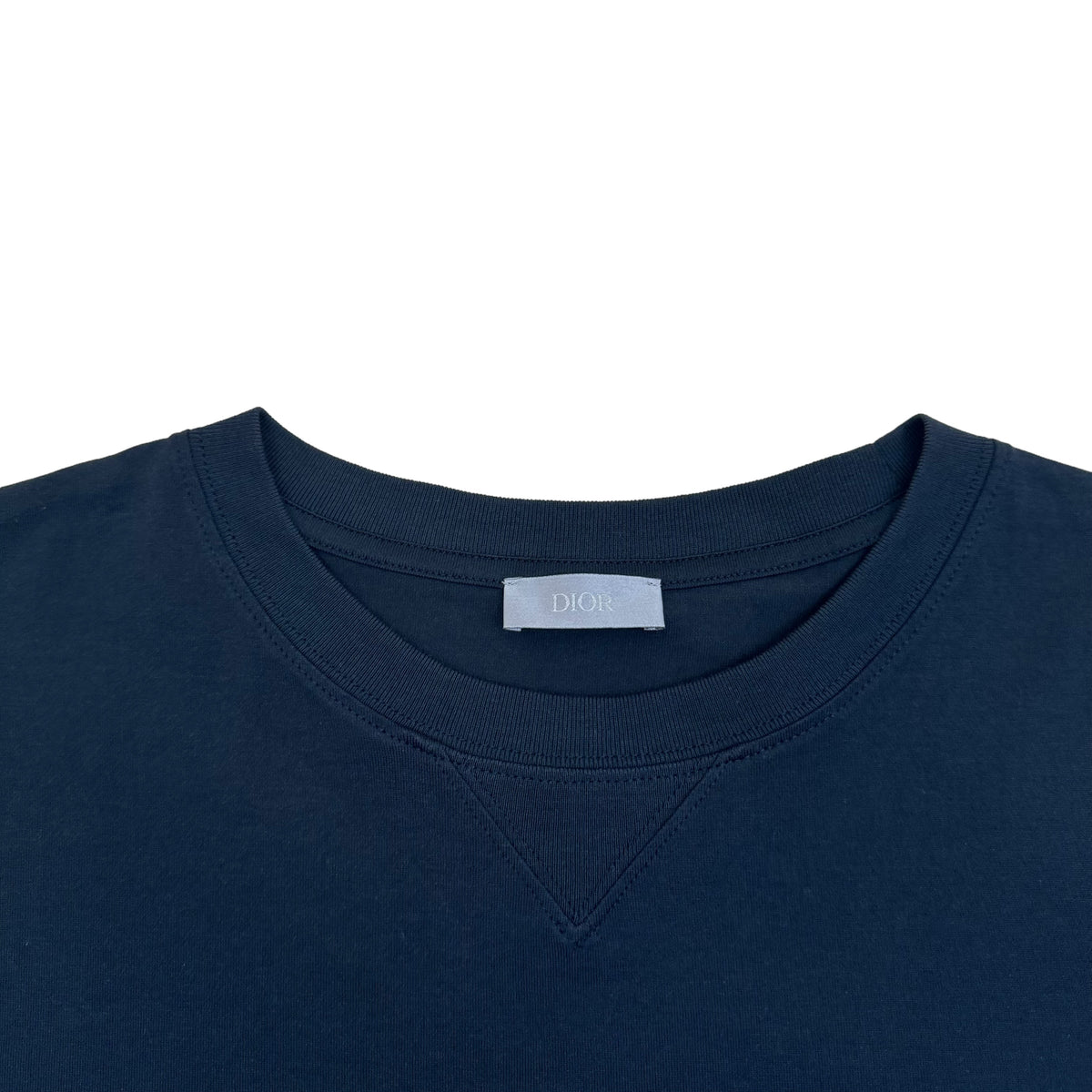 DIOR OBLIQUE LAYERED SILK TRIM T-SHIRT NAVY XL