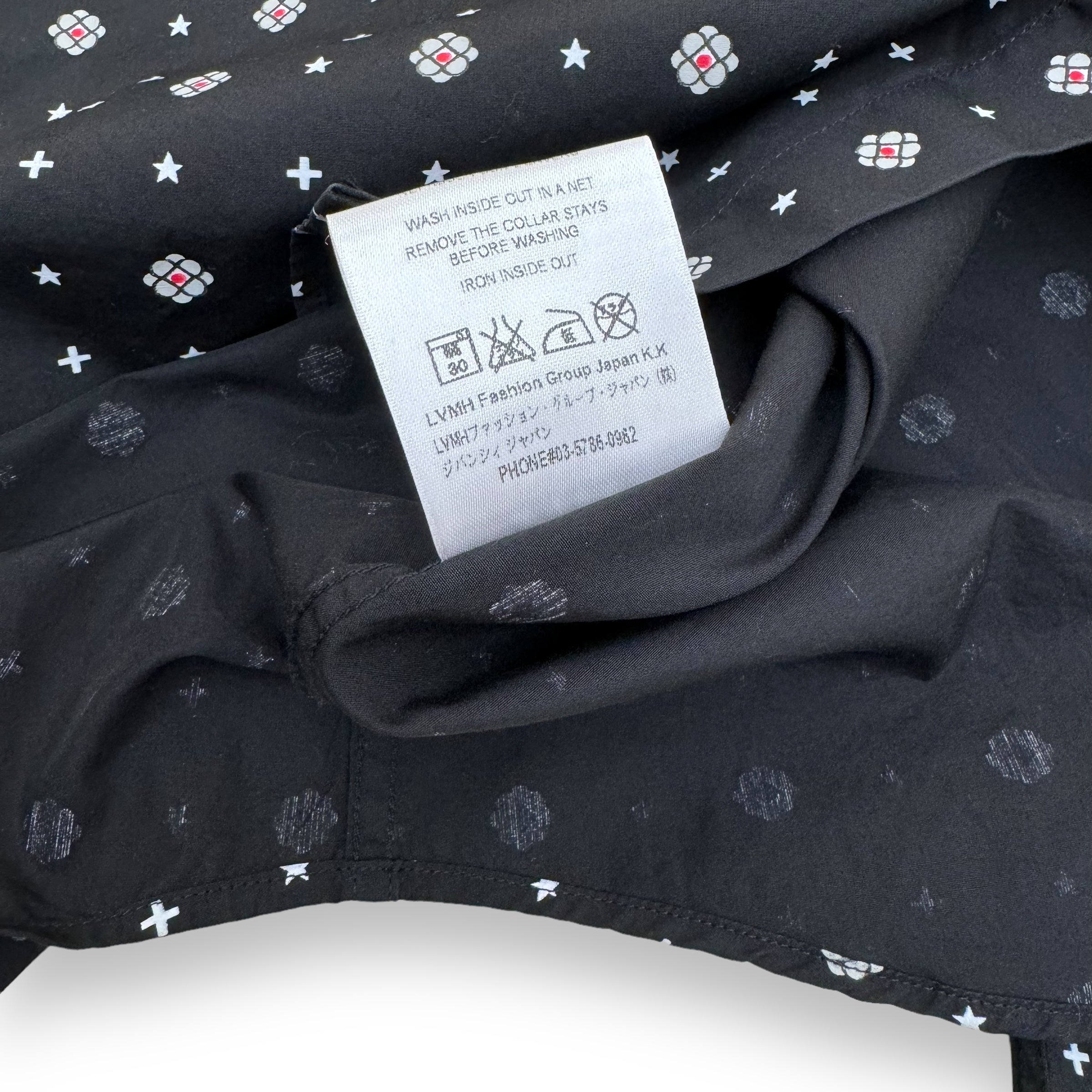 GIVENCHY MICRO PATTERNED LONG SLEEVE SHIRT BLACK L