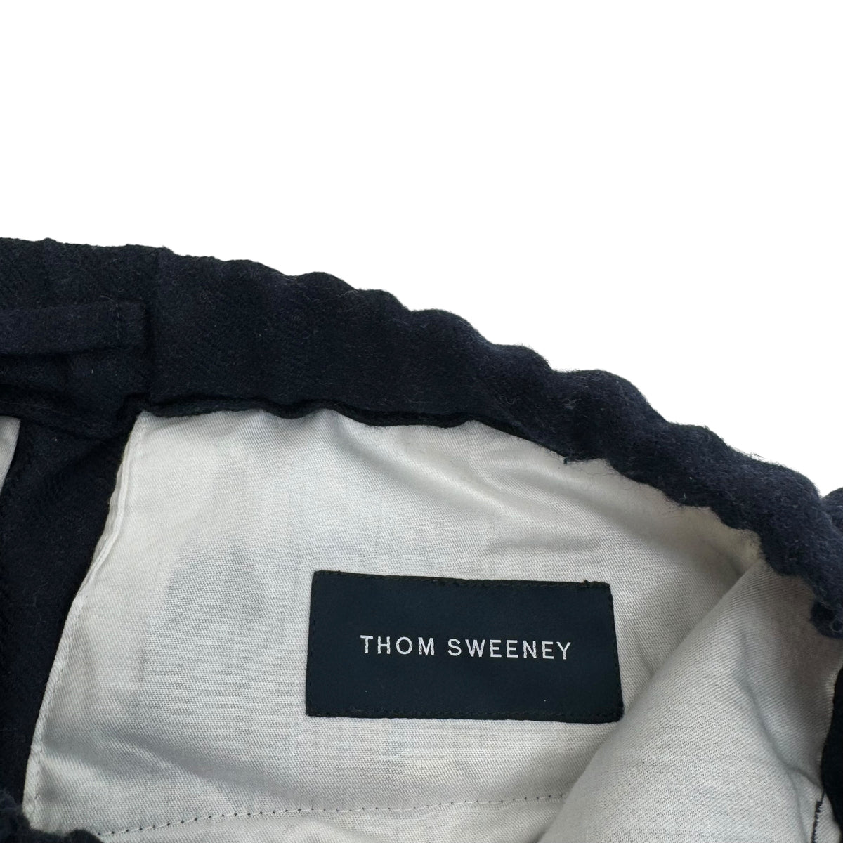 THOM SWEENEY WOOL / CASHMERE DRAWSTRING TROUSERS L
