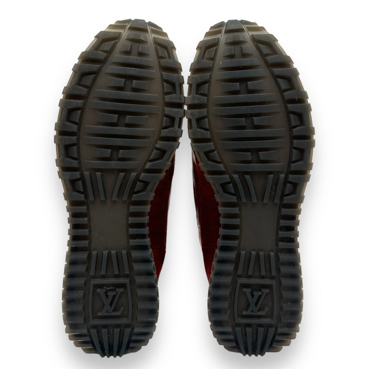 LOUIS VUITTON RUN AWAY SUEDE / MESH SNEAKER RED UK8.5