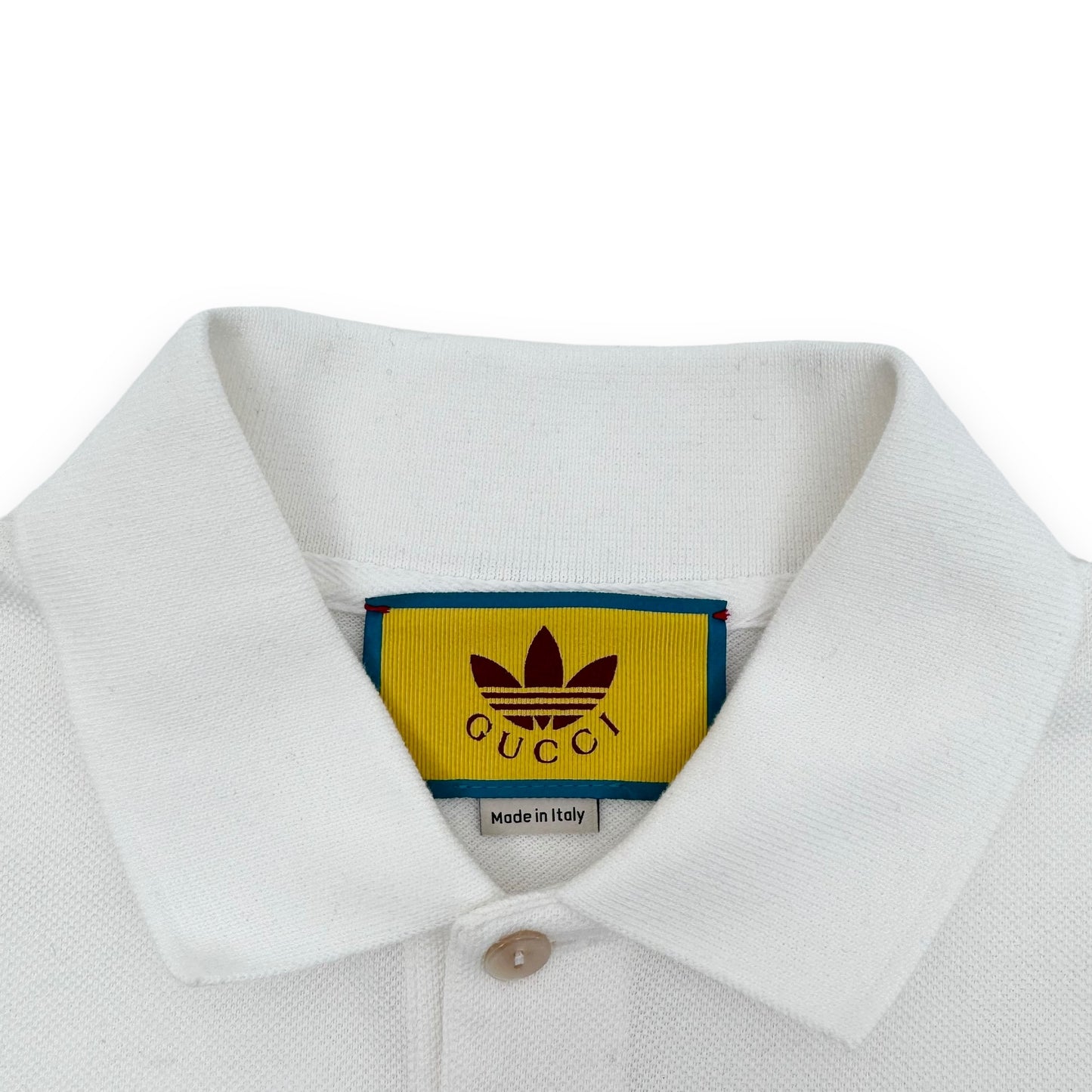 GUCCI X ADIDAS PIQUET POLO SHIRT WHITE M