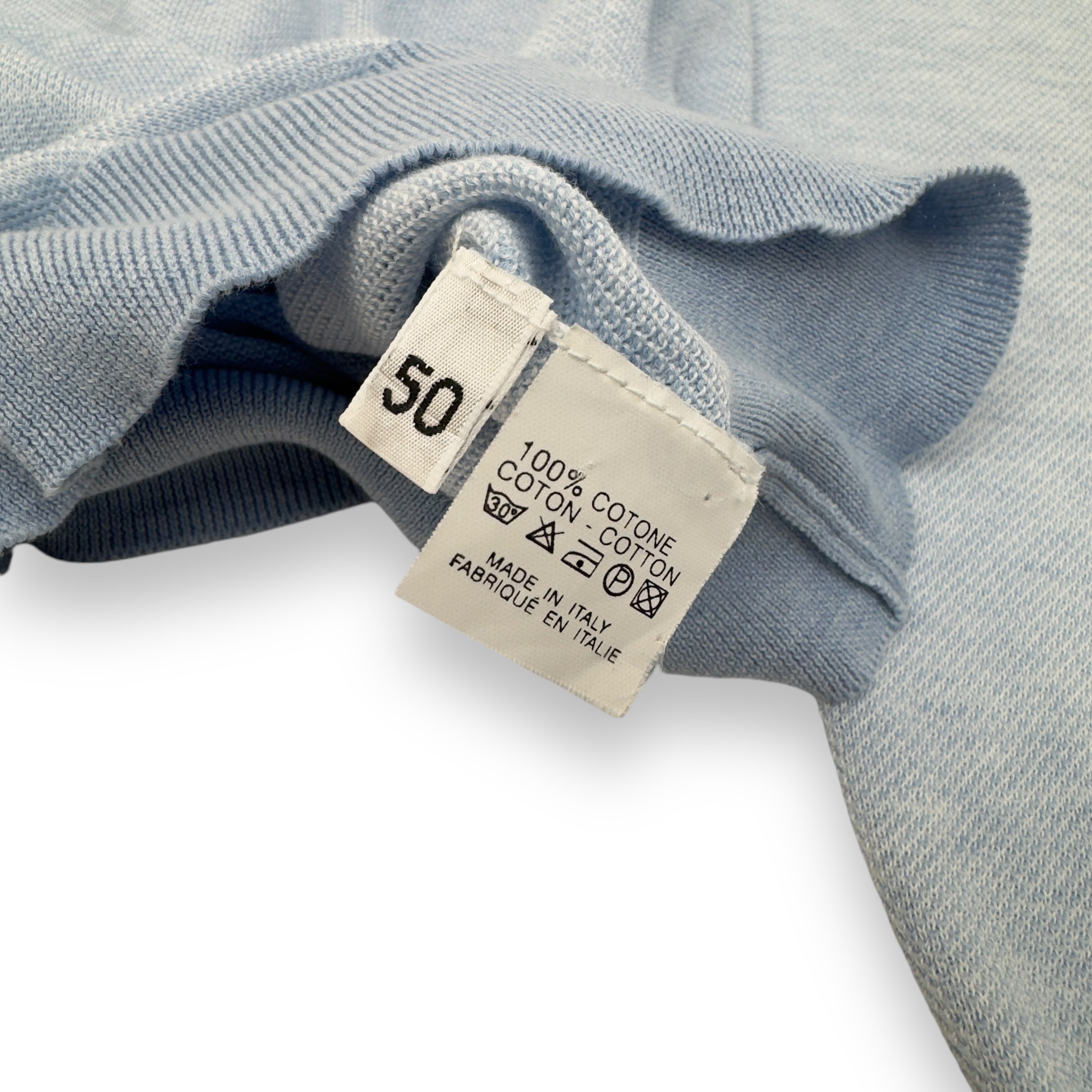 THOM SWEENEY COTTON LONG SLEEVE POLO SHIRT BLUE M