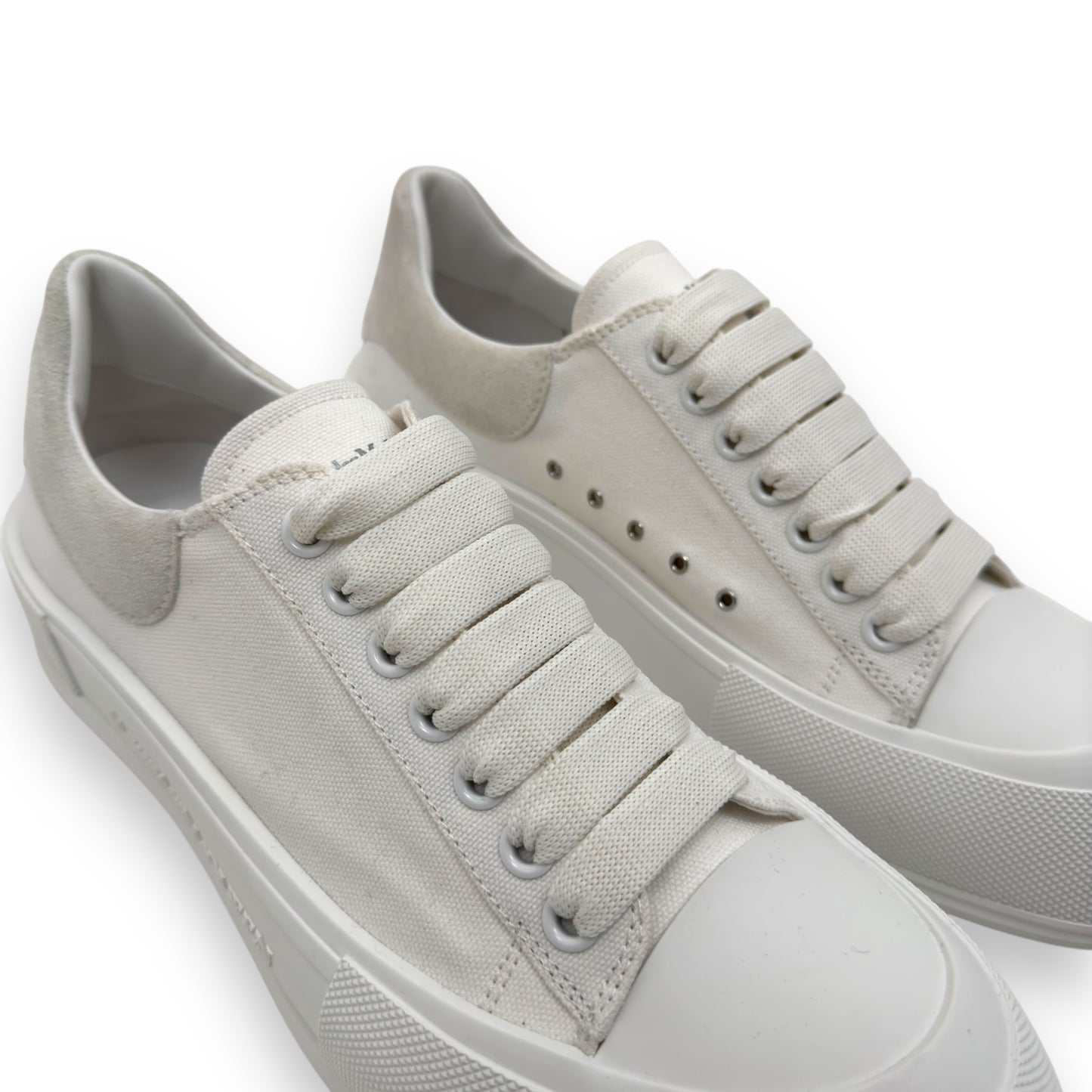 ALEXANDER MCQUEEN DECK PLIMSOLL SNEAKER WHITE UK11