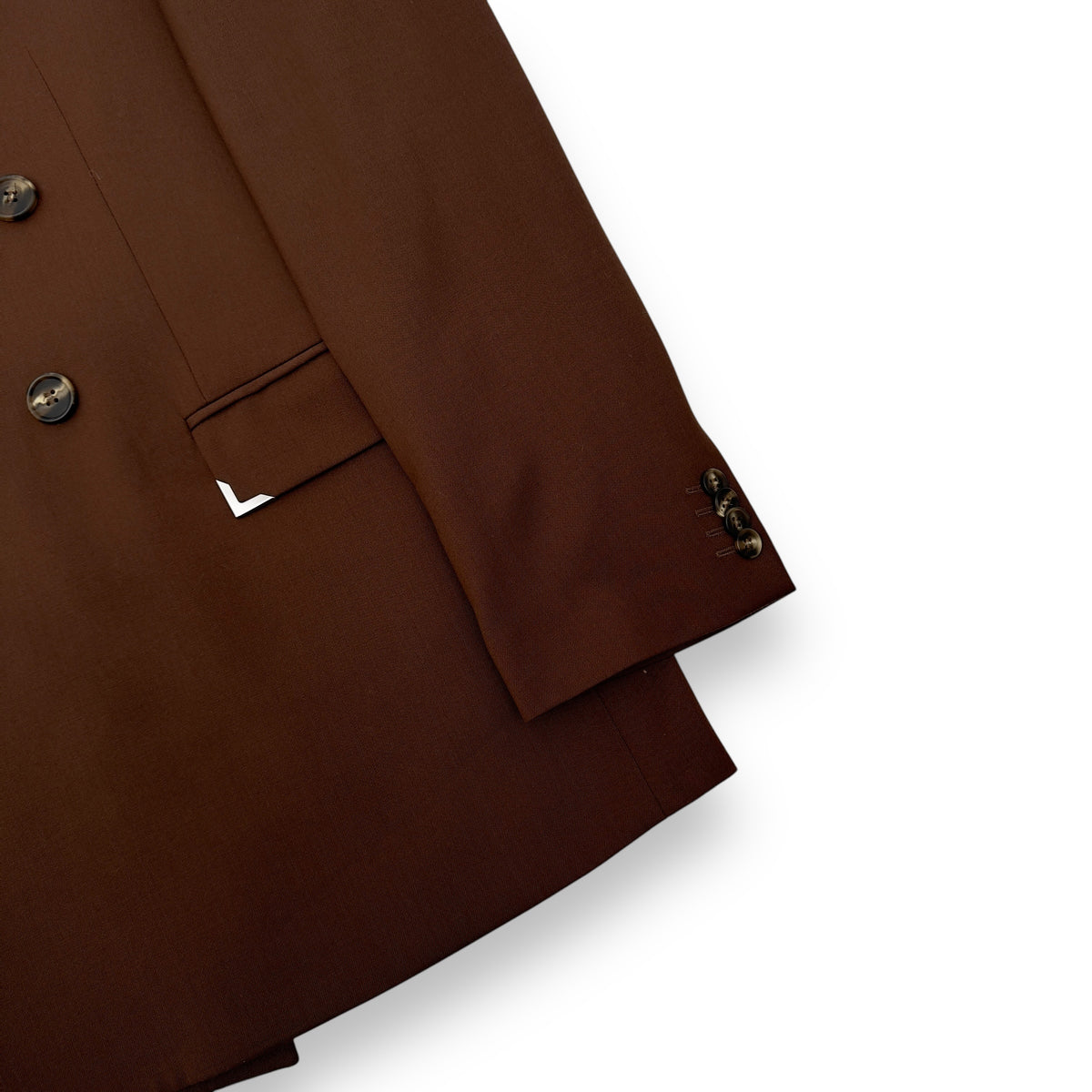 HAN KJØBENHAVN DOUBLE BREASTED BLAZER JACKET BROWN / SILVER L