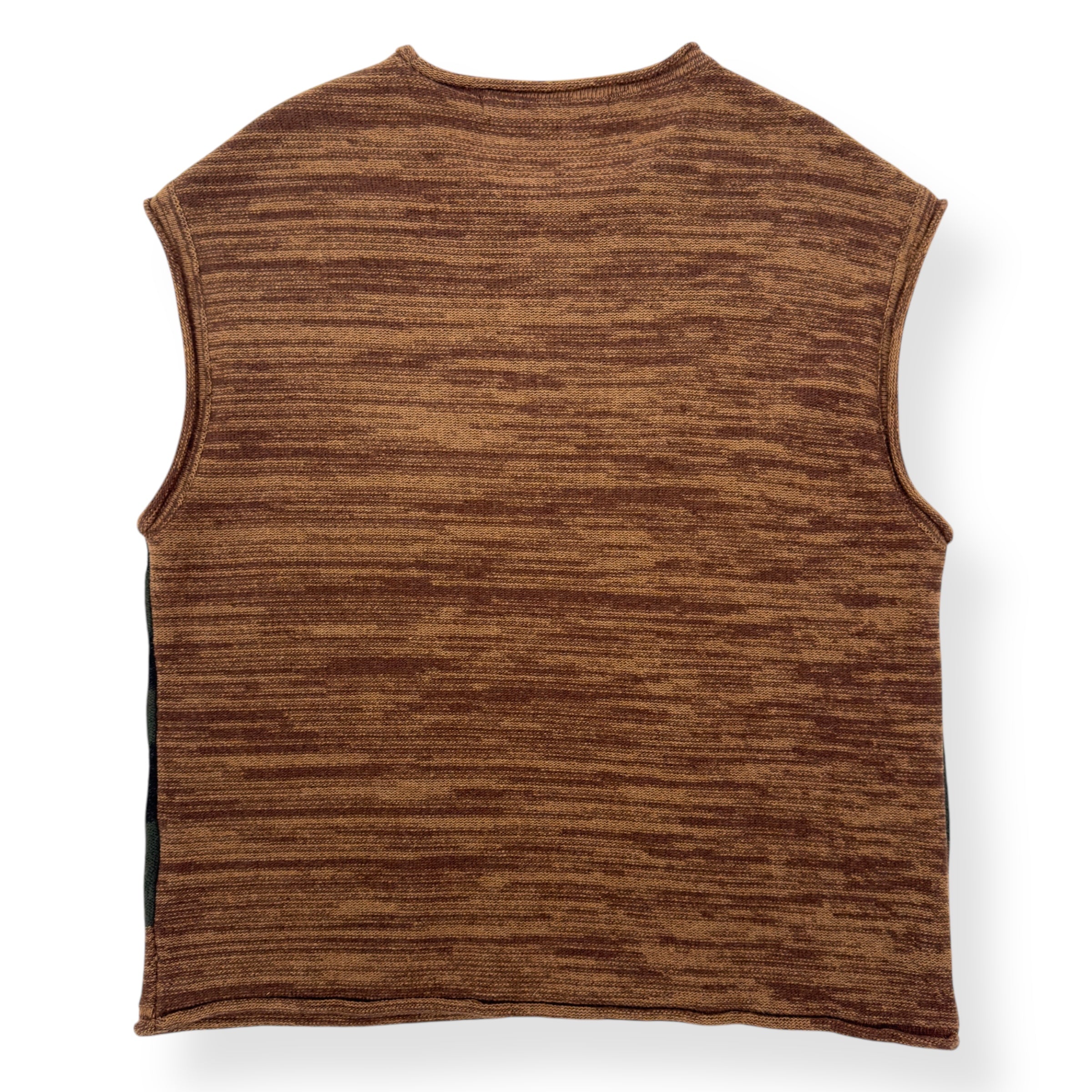 ANDERSSON BELL BLOTCH INTARSIA CREW-NECK VEST BROWN XL