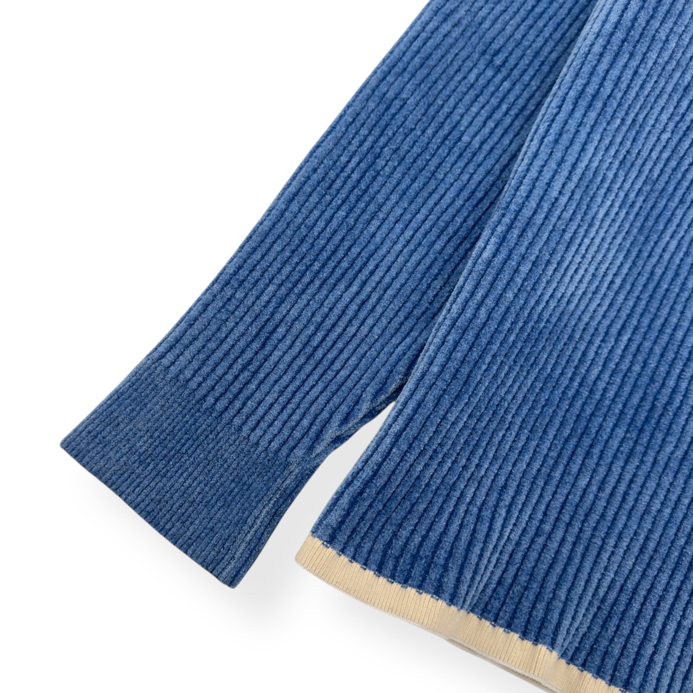 JACQUEMUS LE DUCI RIBBED POLO SWEATER BLUE M