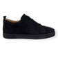 CHRISTIAN LOUBOUTIN LOUIS JUNIOR SPIKES SUEDE SNEAKER BLACK UK9.5