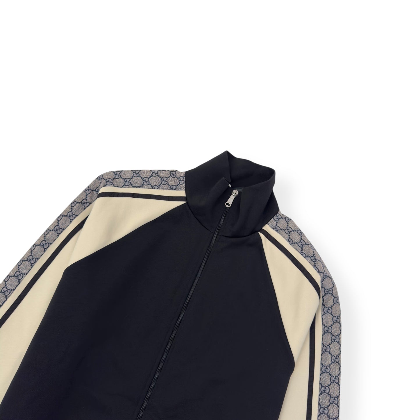 GUCCI TECHNICAL JERSEY TRACK JACKET BLACK / GREY S