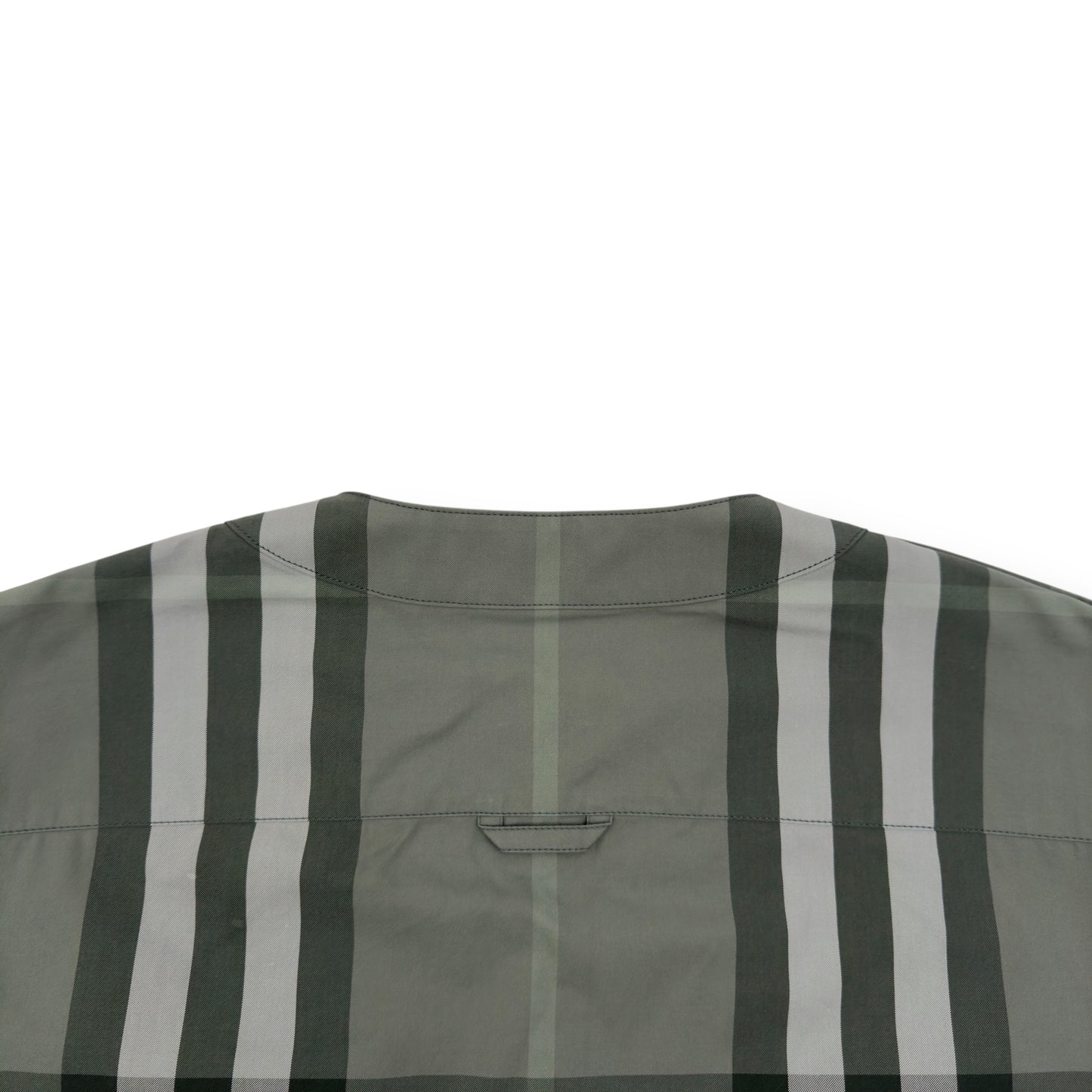BURBERRY OVERSIZED TARTAN-CHECKERED SHORT SLEEVE SHIRT GREEN S