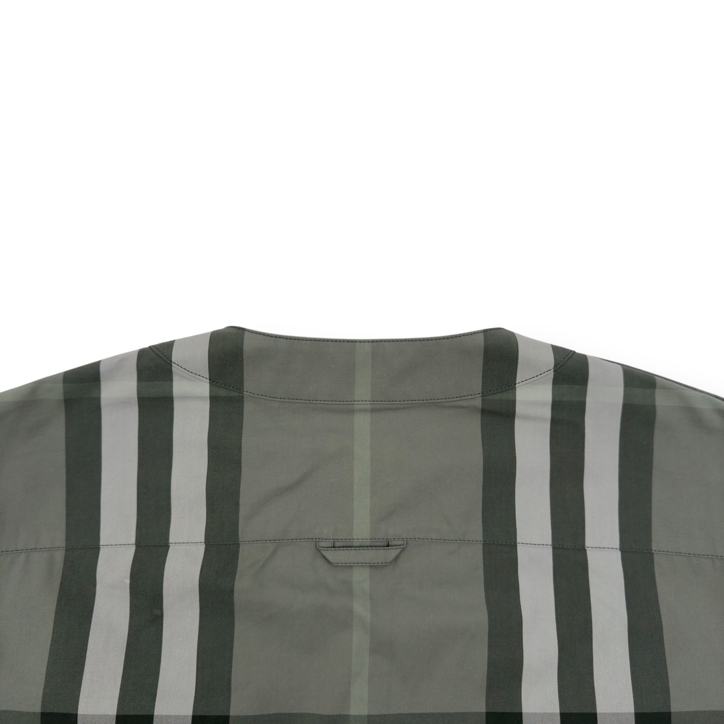 BURBERRY OVERSIZED TARTAN-CHECKERED SHORT SLEEVE SHIRT GREEN S