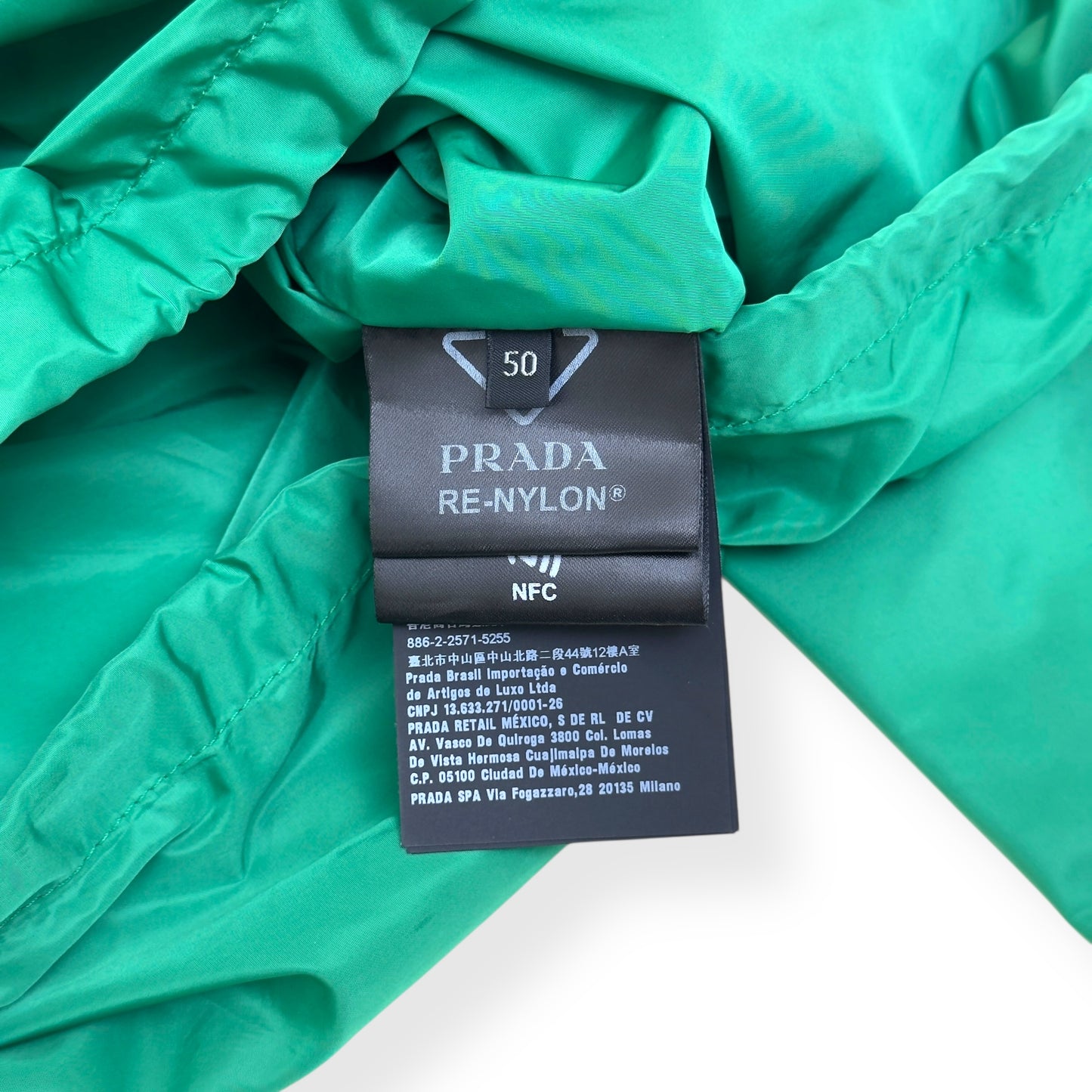 PRADA RE-NYLON BLOUSON WINDBREAKER JACKET GREEN 50 / L
