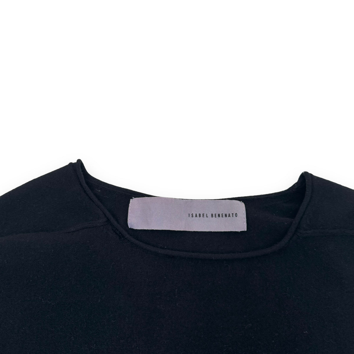 ISABEL BENENATO SS21 VISCOSE LONG SLEEVE T-SHIRT BLACK XL