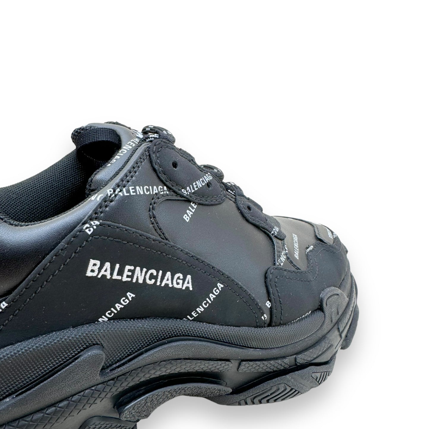 BALENCIAGA TRIPLE S ALL OVER SNEAKER BLACK UK8
