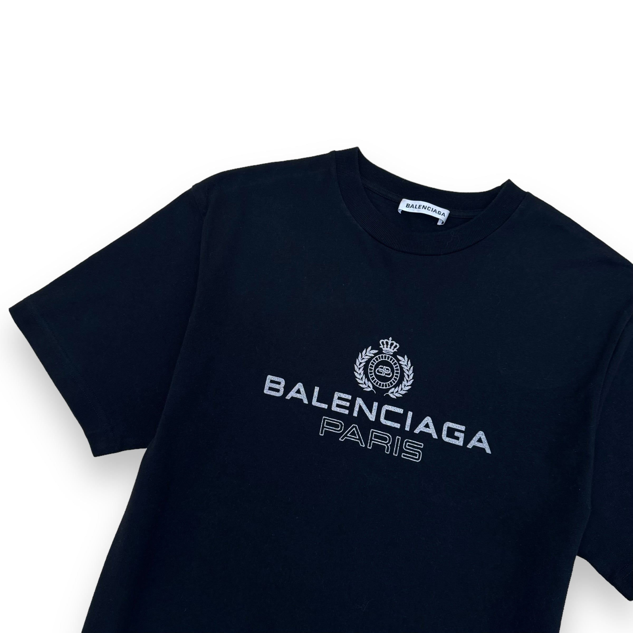BALENCIAGA OVERSIZED CROWN LOGO T-SHIRT BLACK XS