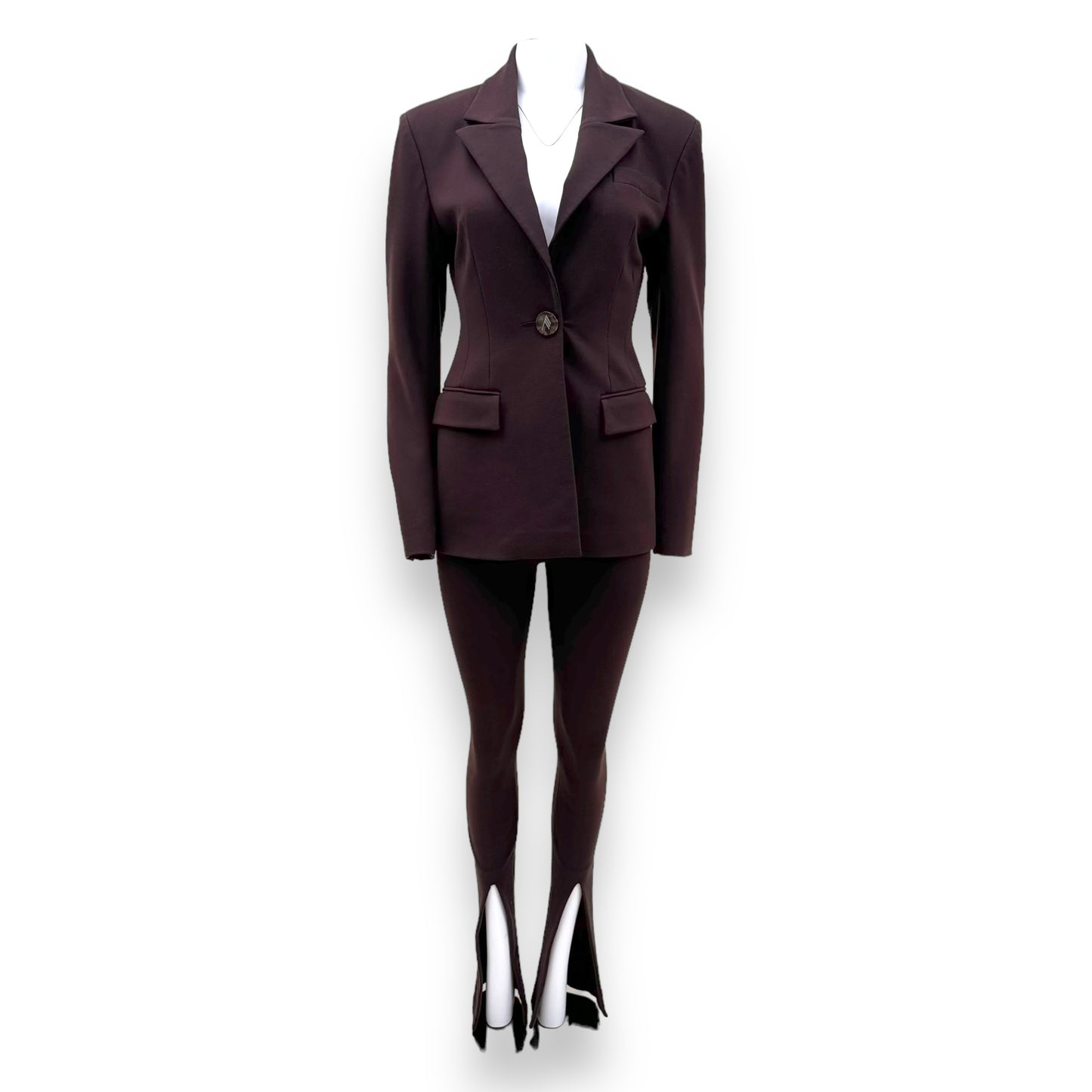 THE ATTICO SINGLE BREASTED BLAZER BROWN UK8