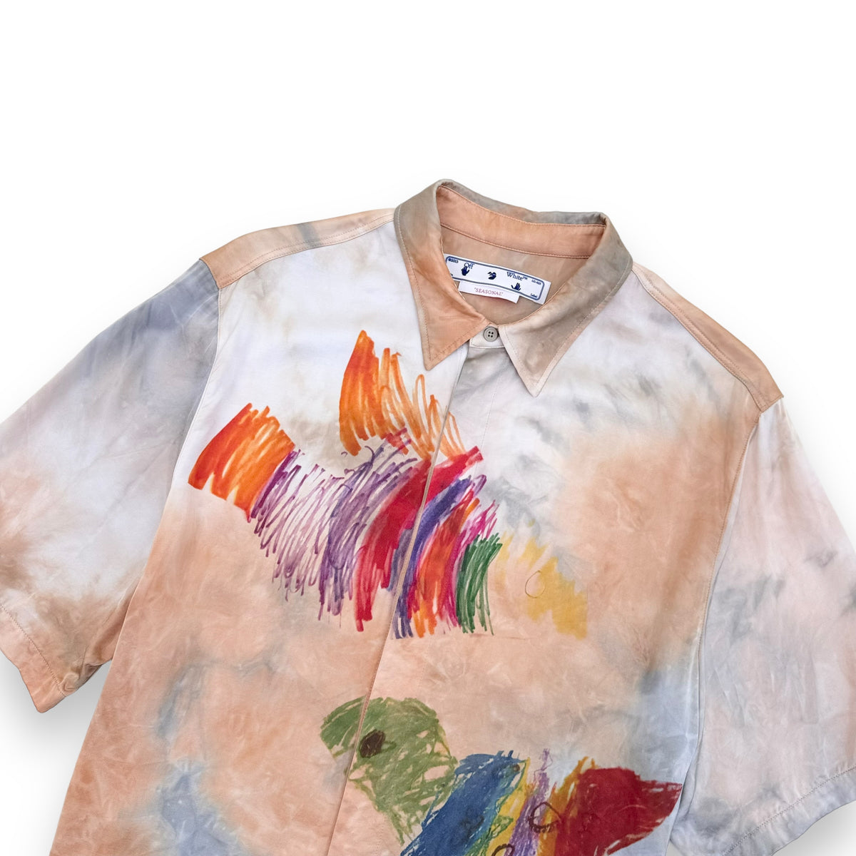 OFF-WHITE S/S SATIN SHIRT BEIGE L