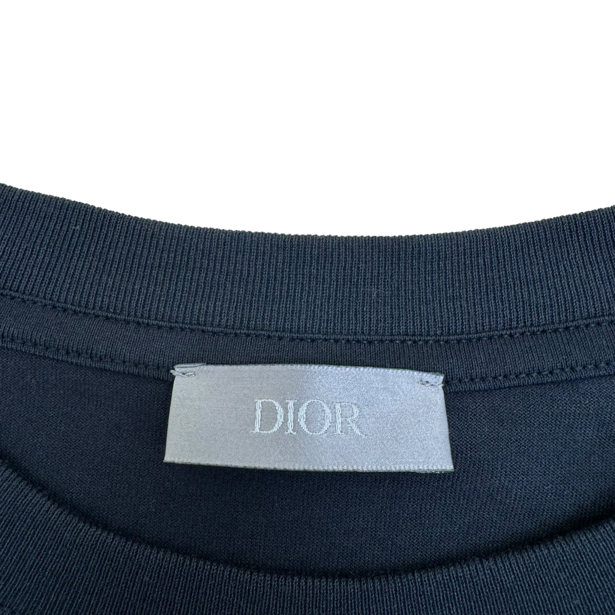 DIOR OBLIQUE LAYERED SILK TRIM T-SHIRT NAVY XL