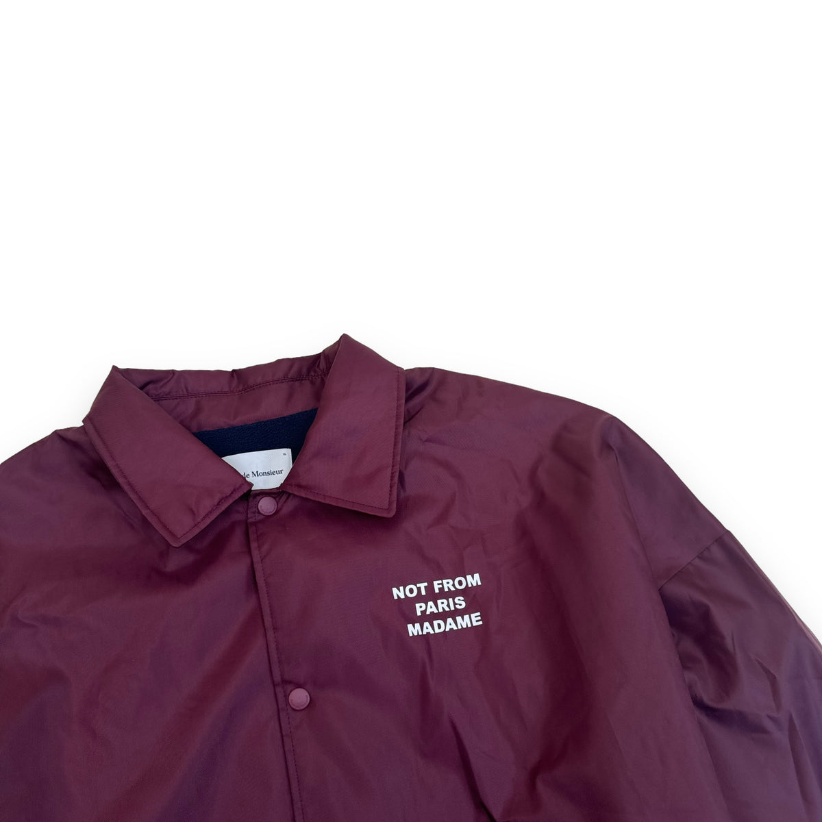 DRÔLE DE MONSIEUR PRINTED SHELL JACKET BURGUNDY XL