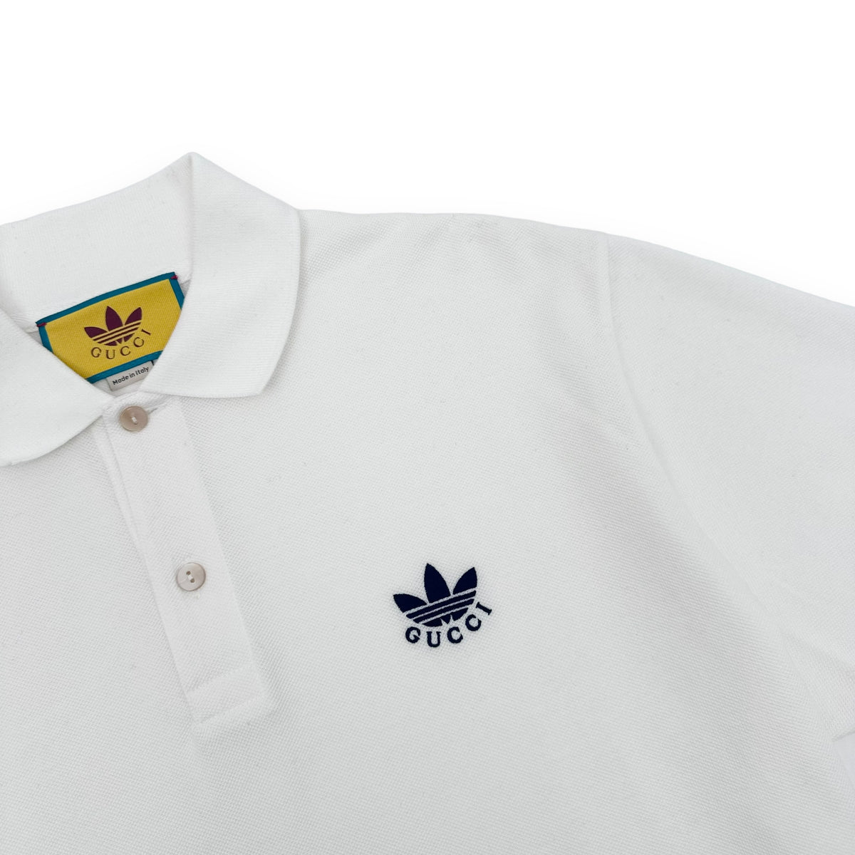 GUCCI X ADIDAS PIQUET POLO SHIRT WHITE M