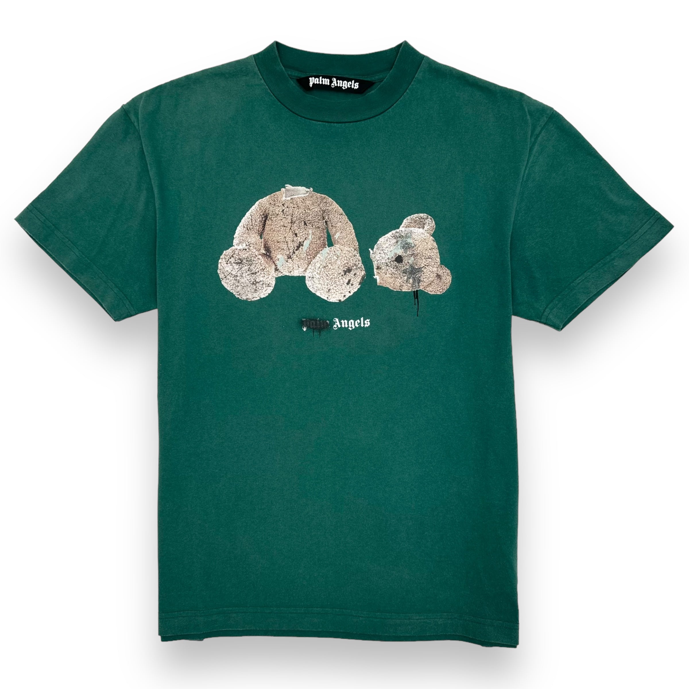 PALM ANGELS SPRAY PAINT BEAR T-SHIRT GREEN M