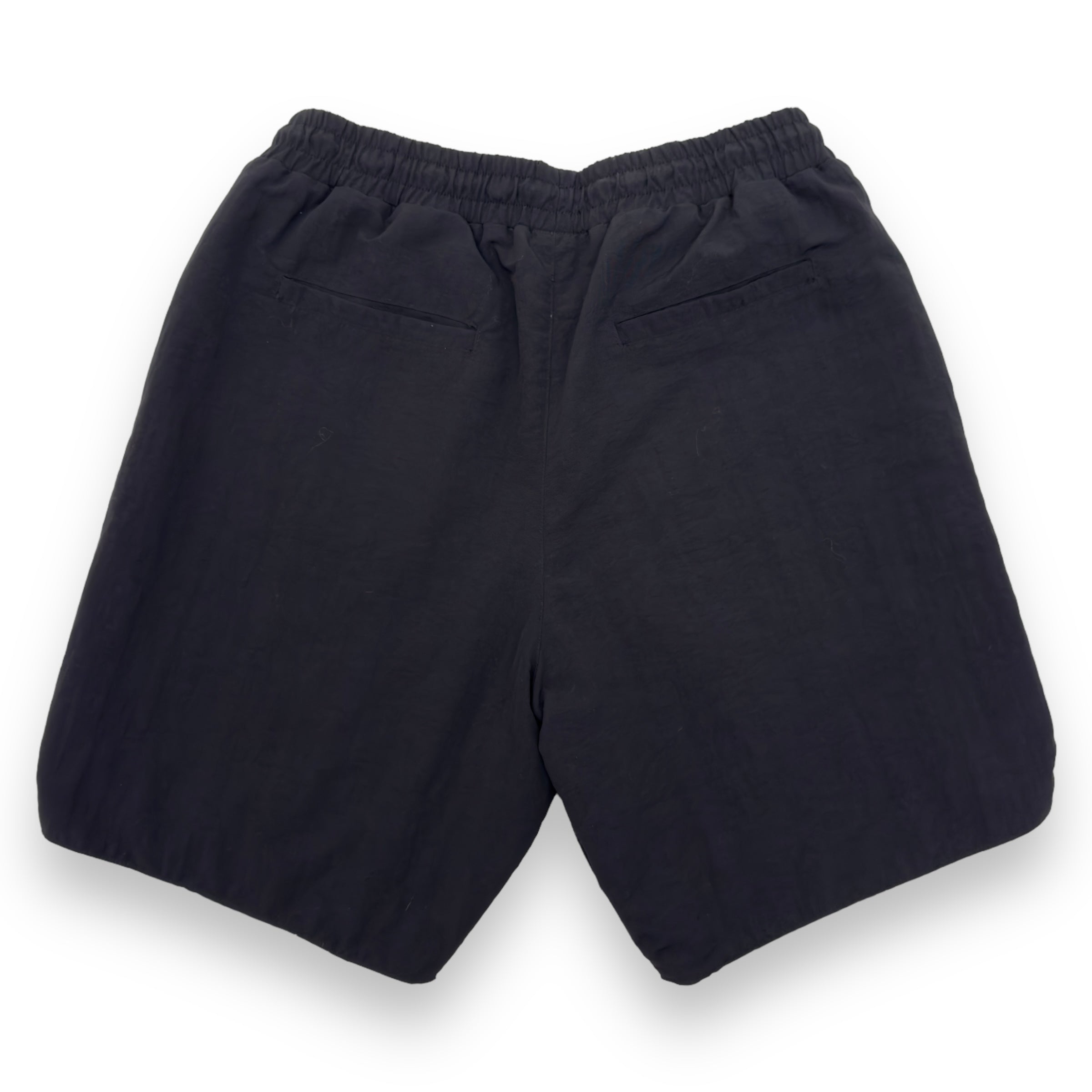 RHUDE LOGO NYLON SHORTS BLACK / WHITE M