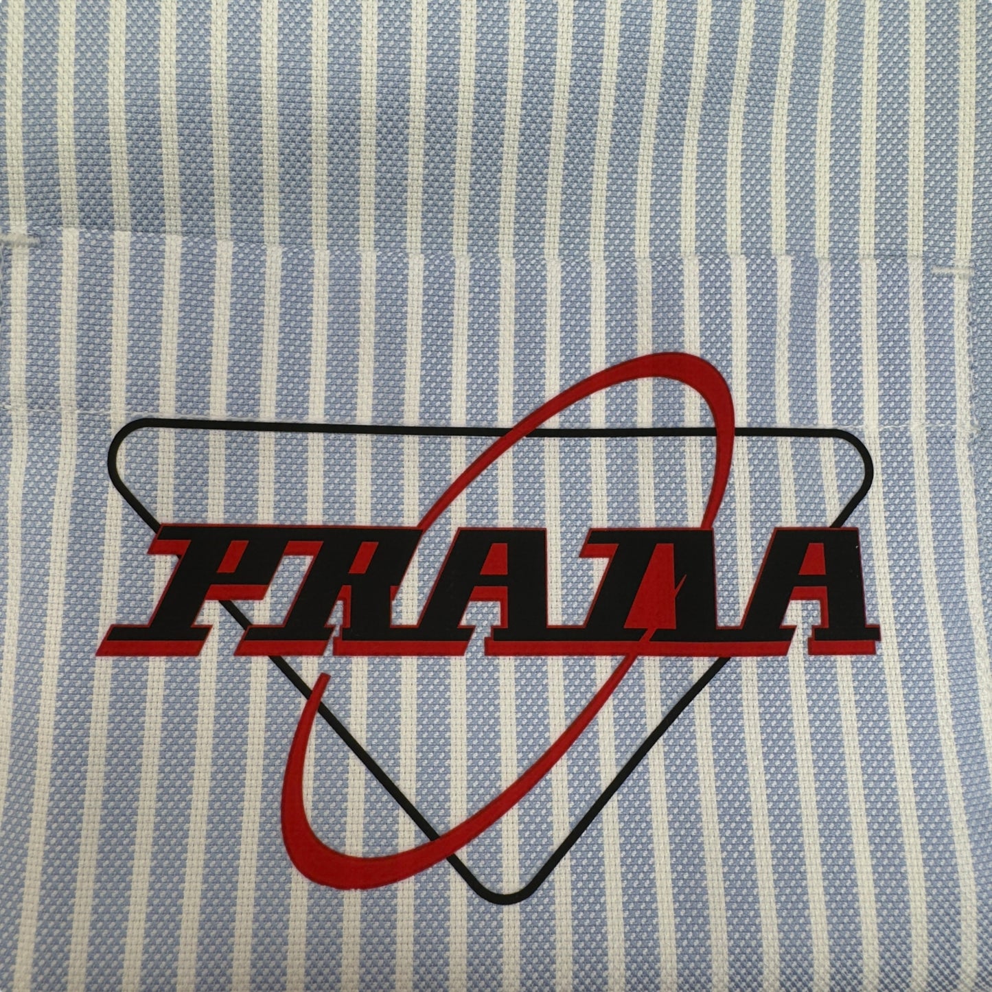 PRADA COLOURBLOCKED STRIPED SHIRT BLUE / BLACK / PINK / GREEN XL