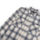 AMIRI FLANNEL LOGO APPLIQUÉ BRUSHED COTTON SHIRT BLUE / BLACK M