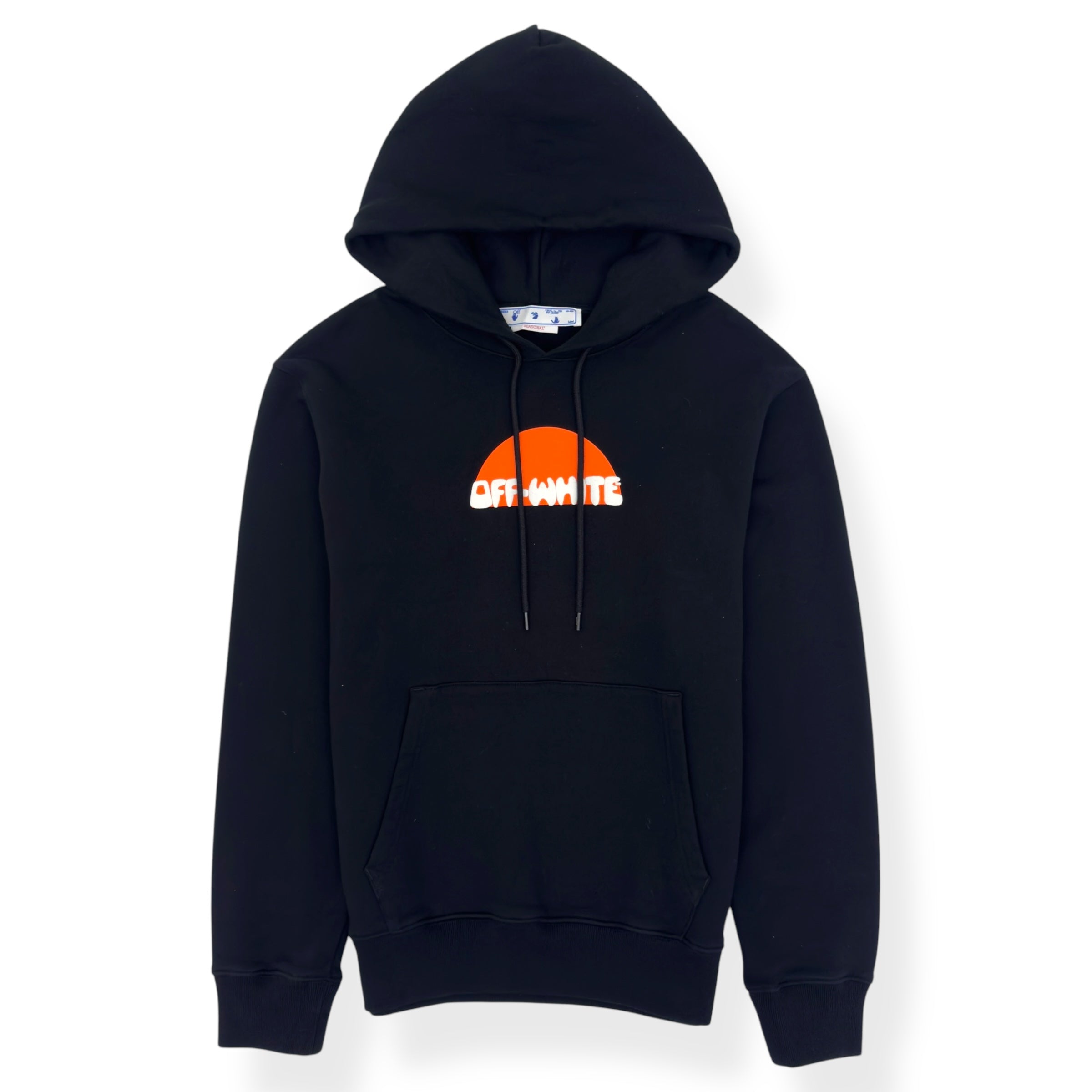 OFF-WHITE LOGO PRINT HOODIE BLACK / ORANGE M