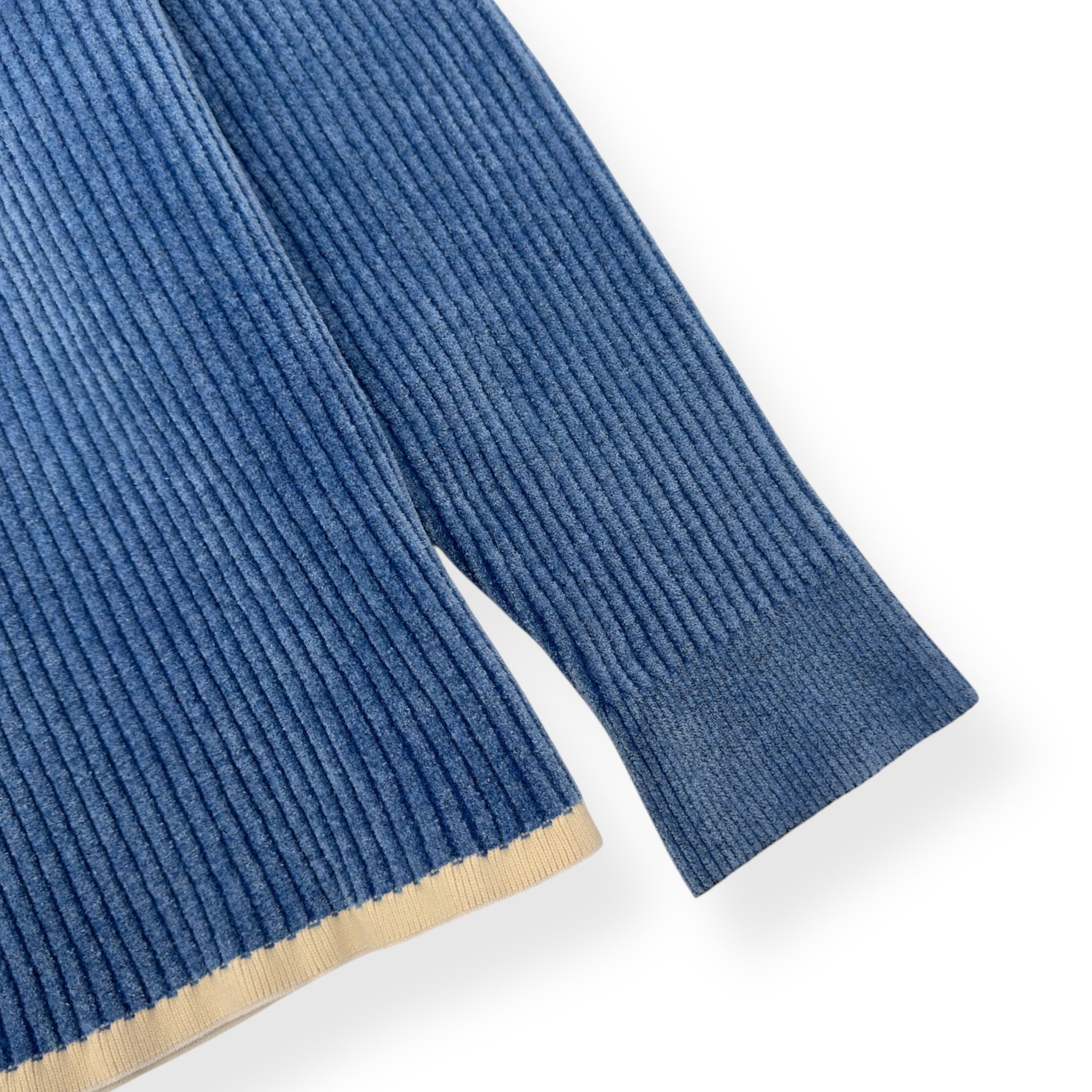 JACQUEMUS LE DUCI RIBBED POLO SWEATER BLUE M