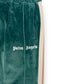 PALM ANGELS VELOUR STRAIGHT LEG TRACK PANTS GREEN XS