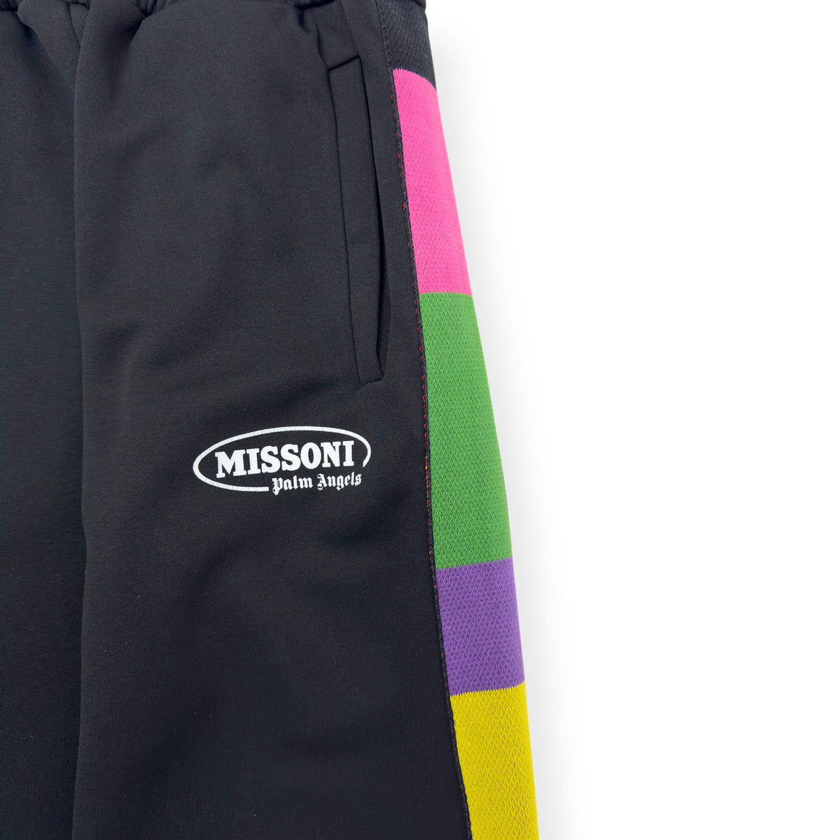 PALM ANGELS X MISSONI TRACK PANTS BLACK / MULTICOLOURED S