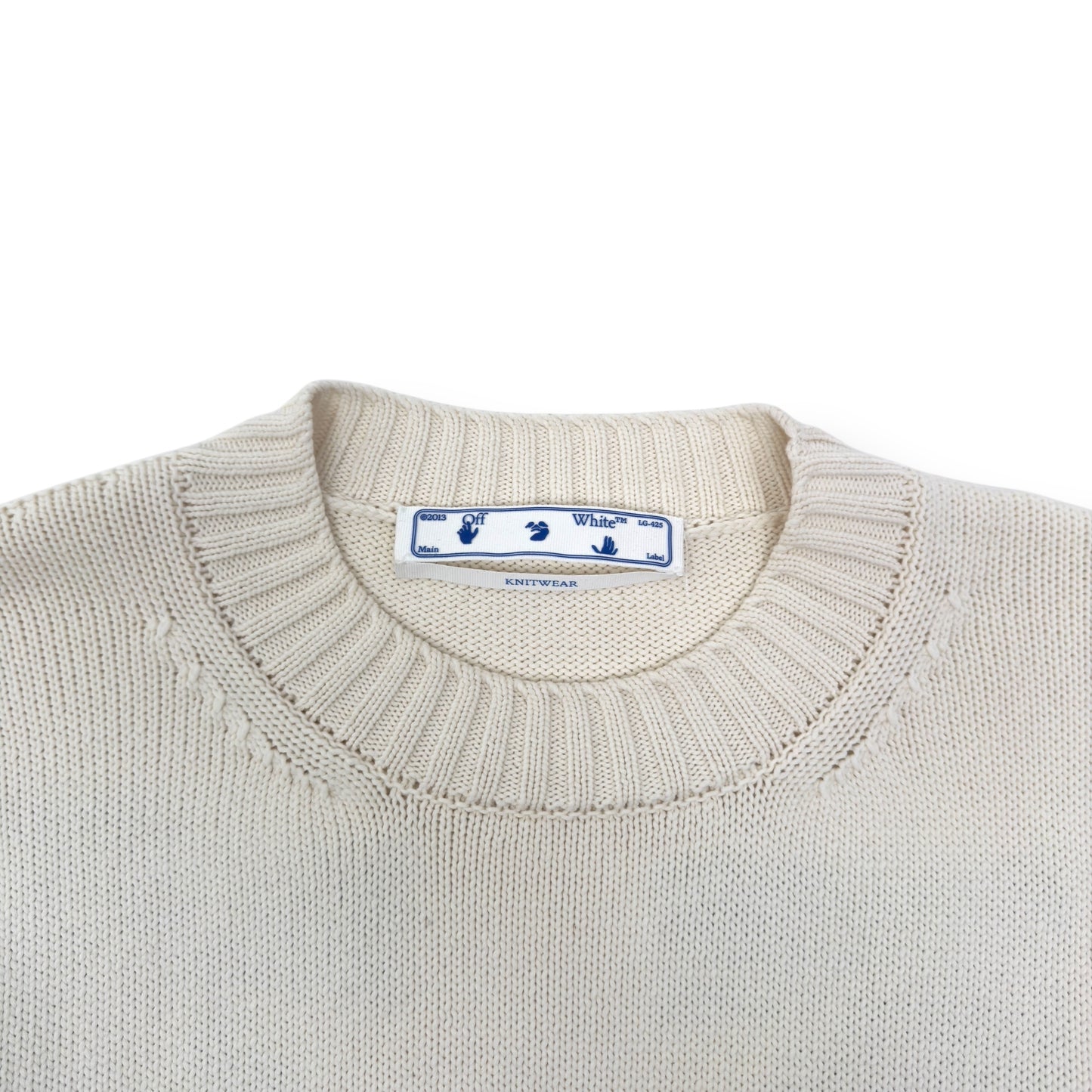 OFF-WHITE ARROW DIAG OUTLINE KNITTED SWEATER TOFU / GREEN XL