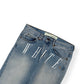 OFF-WHITE BLEACHED DENIM JEANS BLUE / WHITE W34”